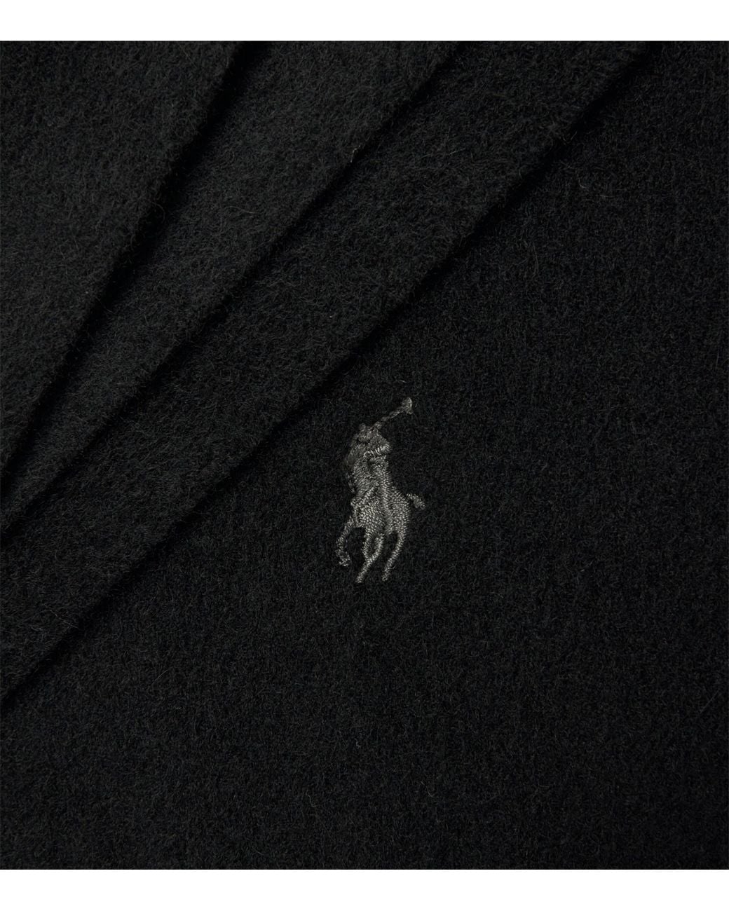 Polo Ralph Lauren Black Cashmere Fringe Scarf for men