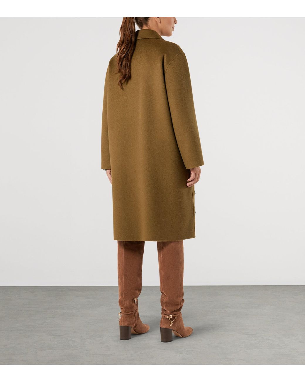 Marina Rinaldi Brown Virgin Wool Embellished Coat