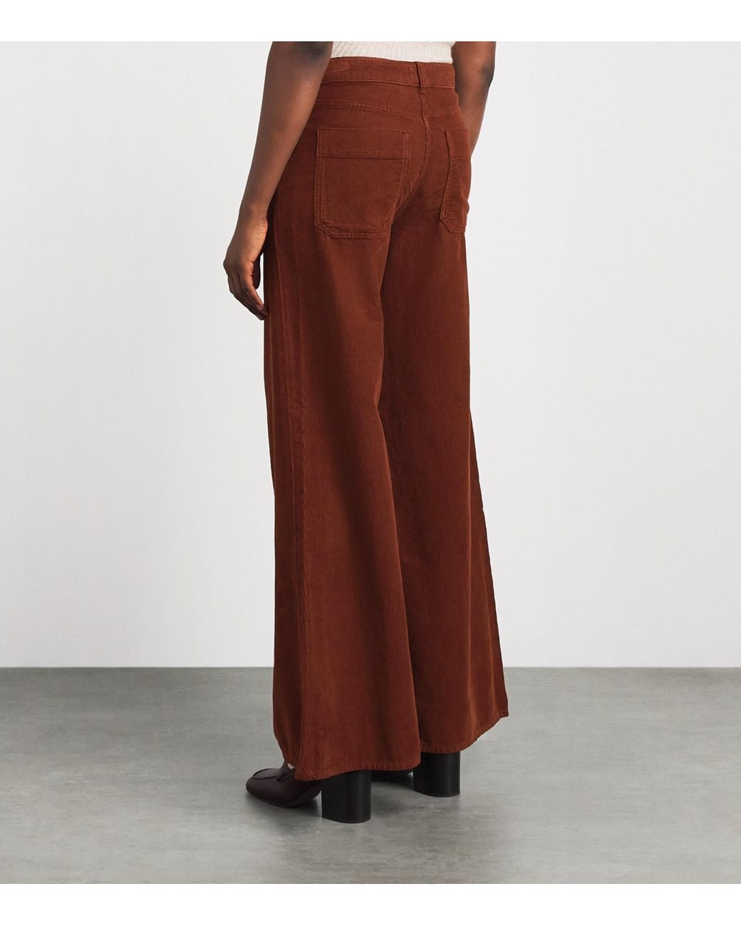 ME+EM Brown Corduroy Super Flare Trousers