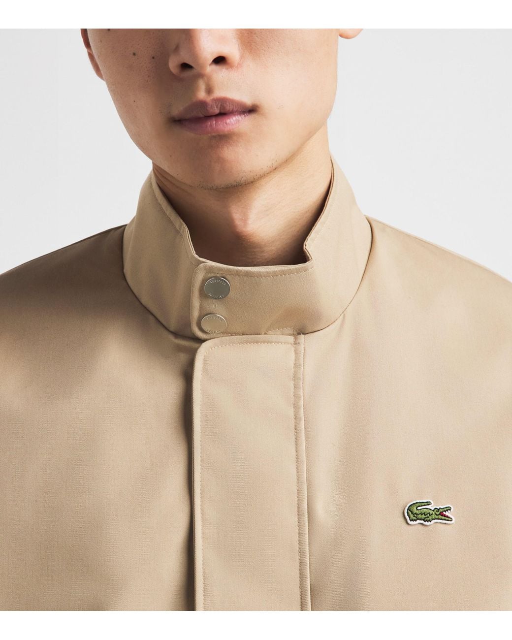 Lacoste Natural Twill Water-Repellent Harrington Jacket for men