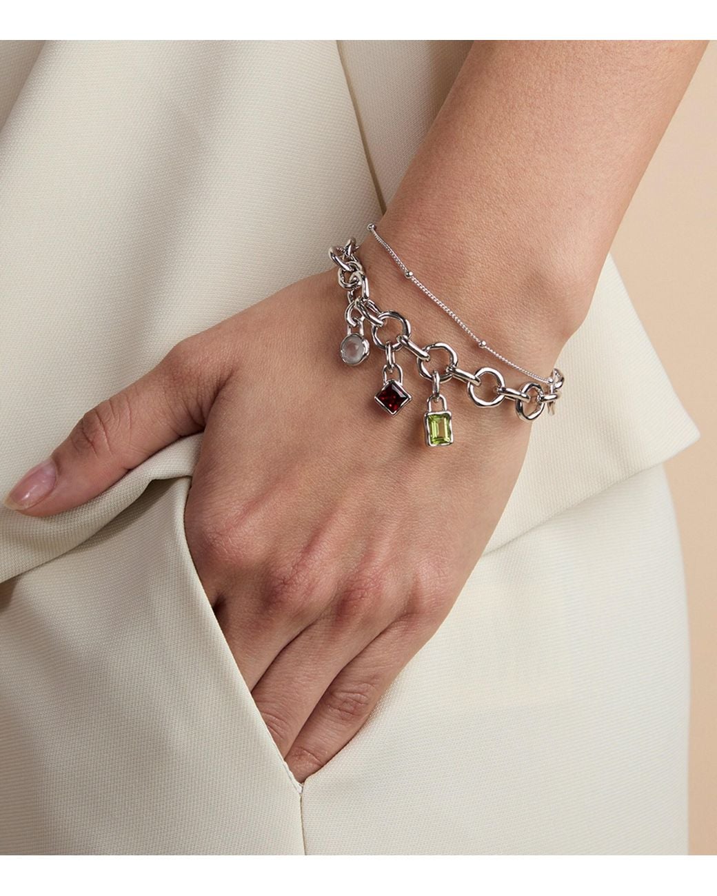 Astrid & Miyu Metallic Rhinestone-Plated August Birthstone Charm