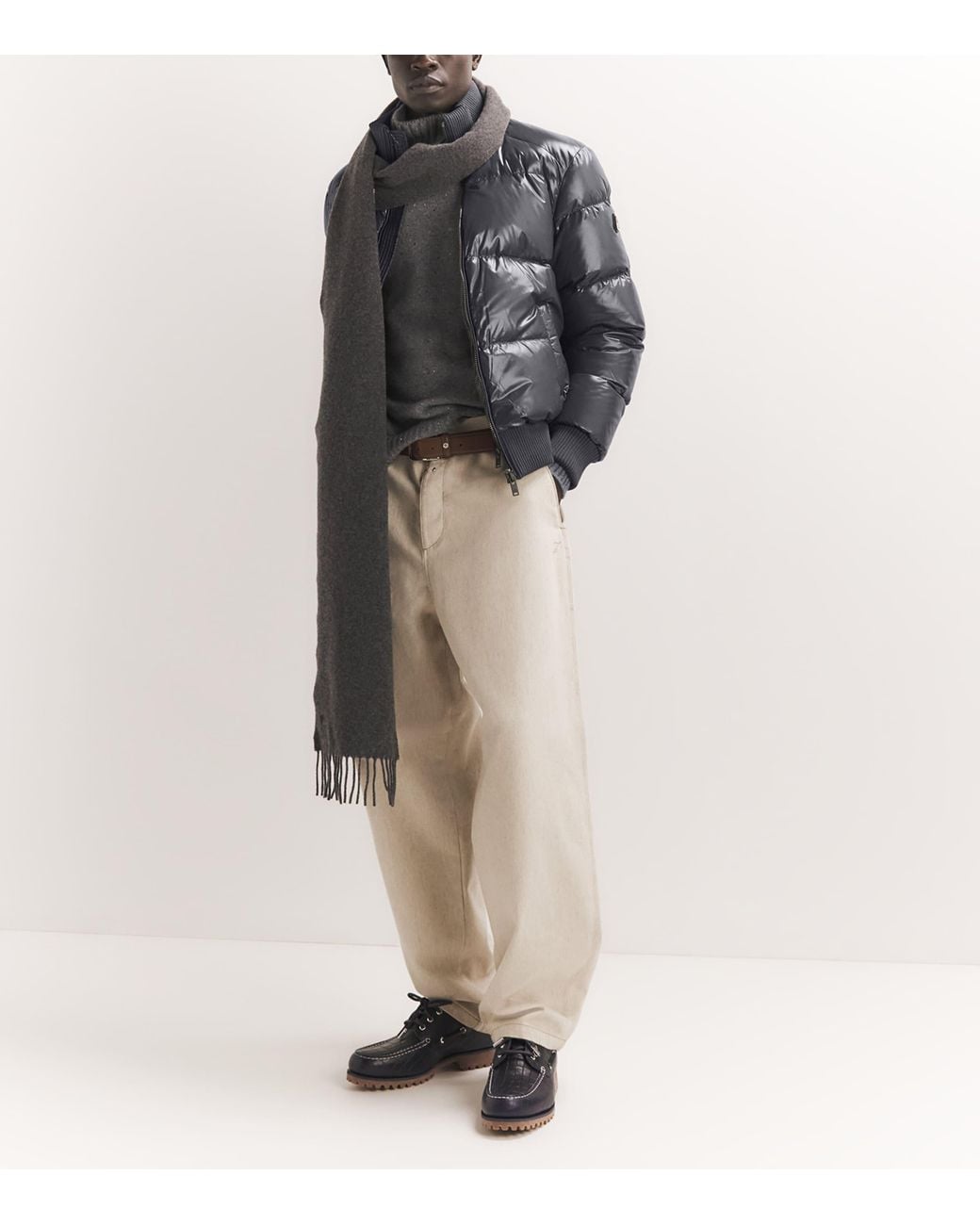 Moose Knuckles Gray Down Kings Bomber Jacket for men