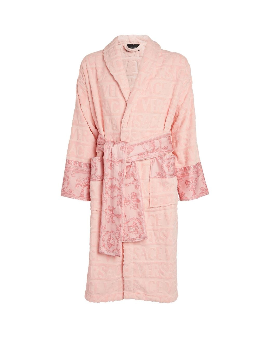 Versace Pink Baroque Bath Robe for men