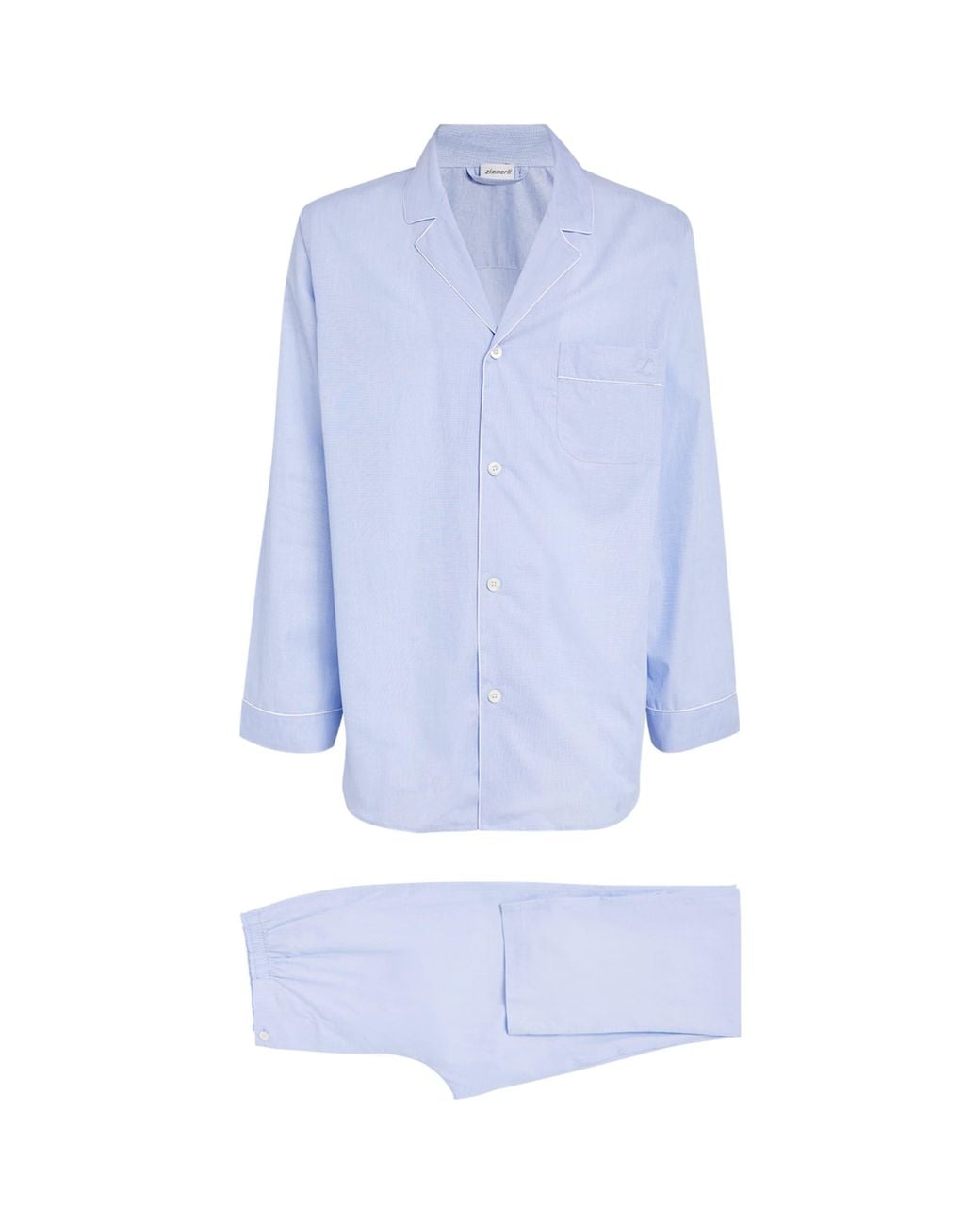 Zimmerli of Switzerland Blue Cotton Pyjama Set for men