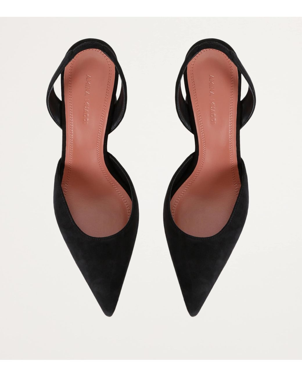 AMINA MUADDI Black Suede Holli Slingback Pumps 70