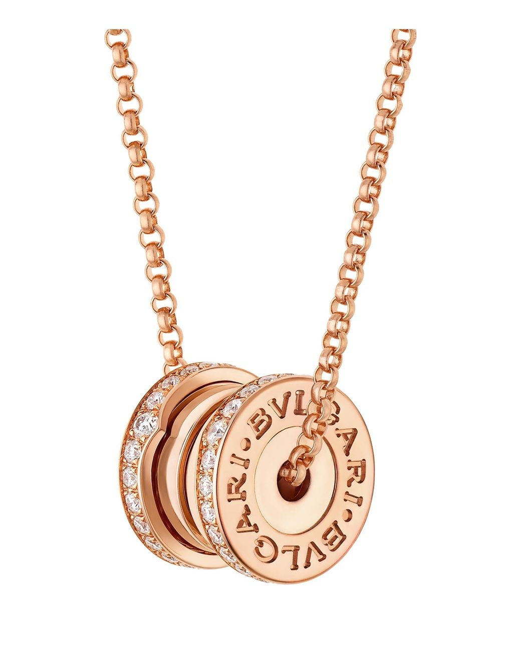 BVLGARI Metallic And Diamond B.Zero1 Pendant Necklace