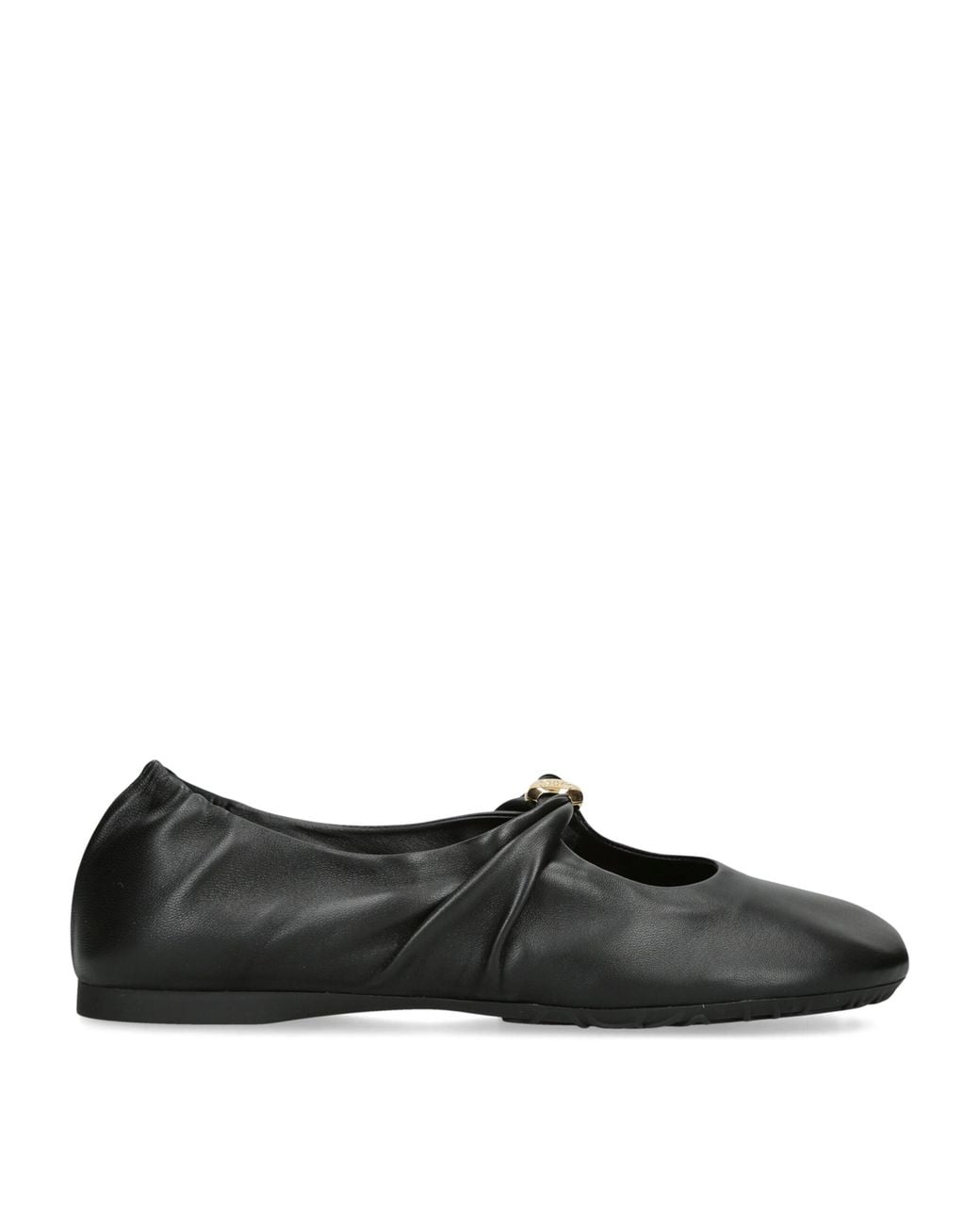Loewe Black Leather Pebble Soft Ballet Flats