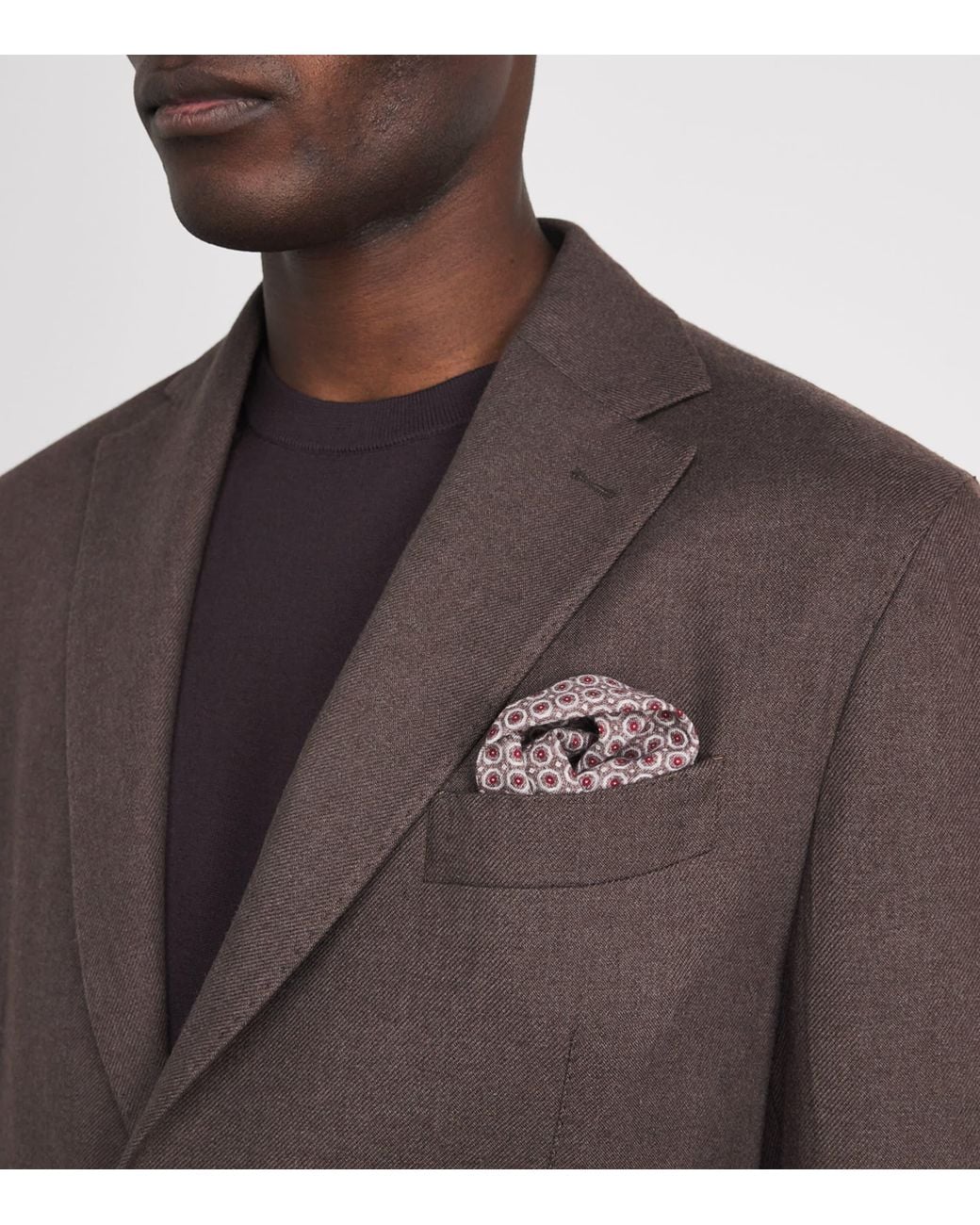 Eleventy Purple Cotton-Wool Geometric Pocket Square for men