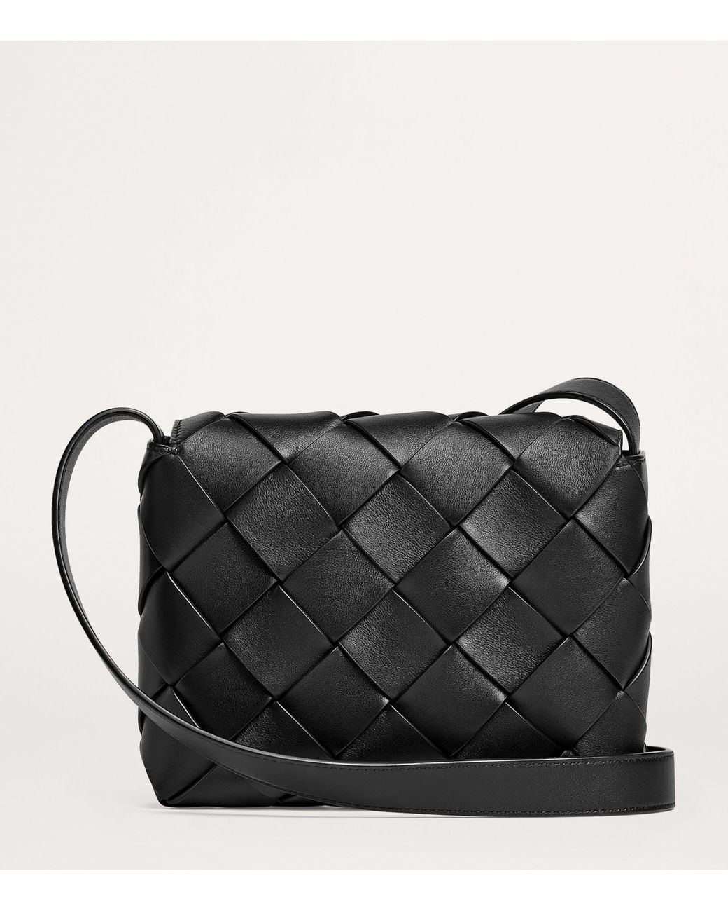 Bottega Veneta Black Suede Intreccio Diago Cross-Body Bag for men