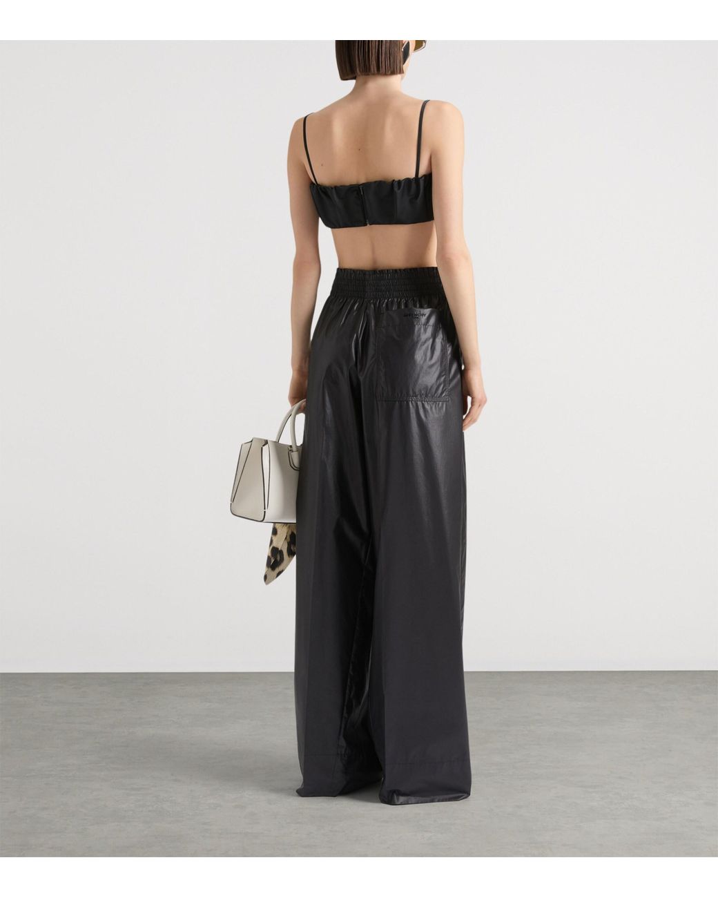 Givenchy Black Satin Bow Bra Crop Top