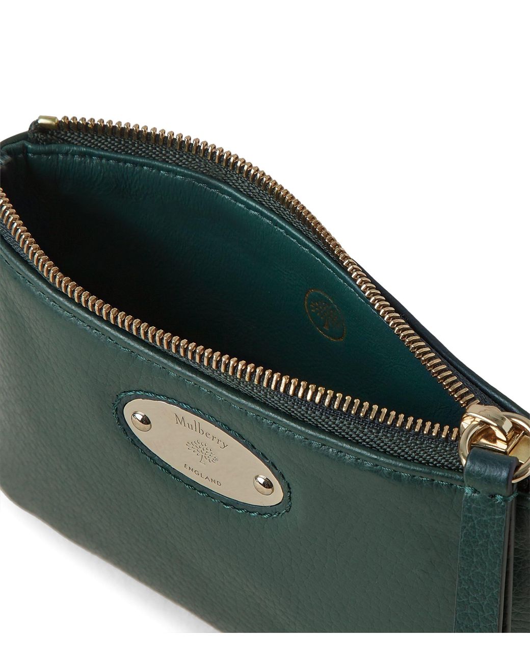 Mulberry Green Plaque Small Zip Coin Pouch