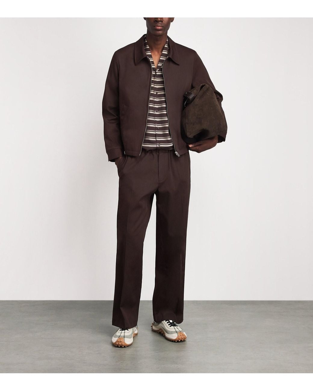 Sandro Brown Alpha Cotton Wide-Leg Trousers for men