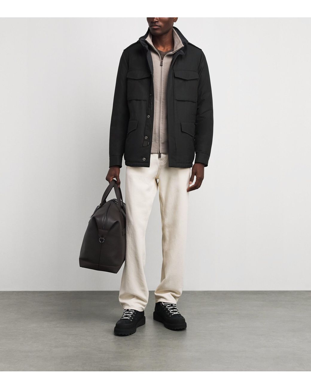 Moorer Black Field Denver Jacket for men