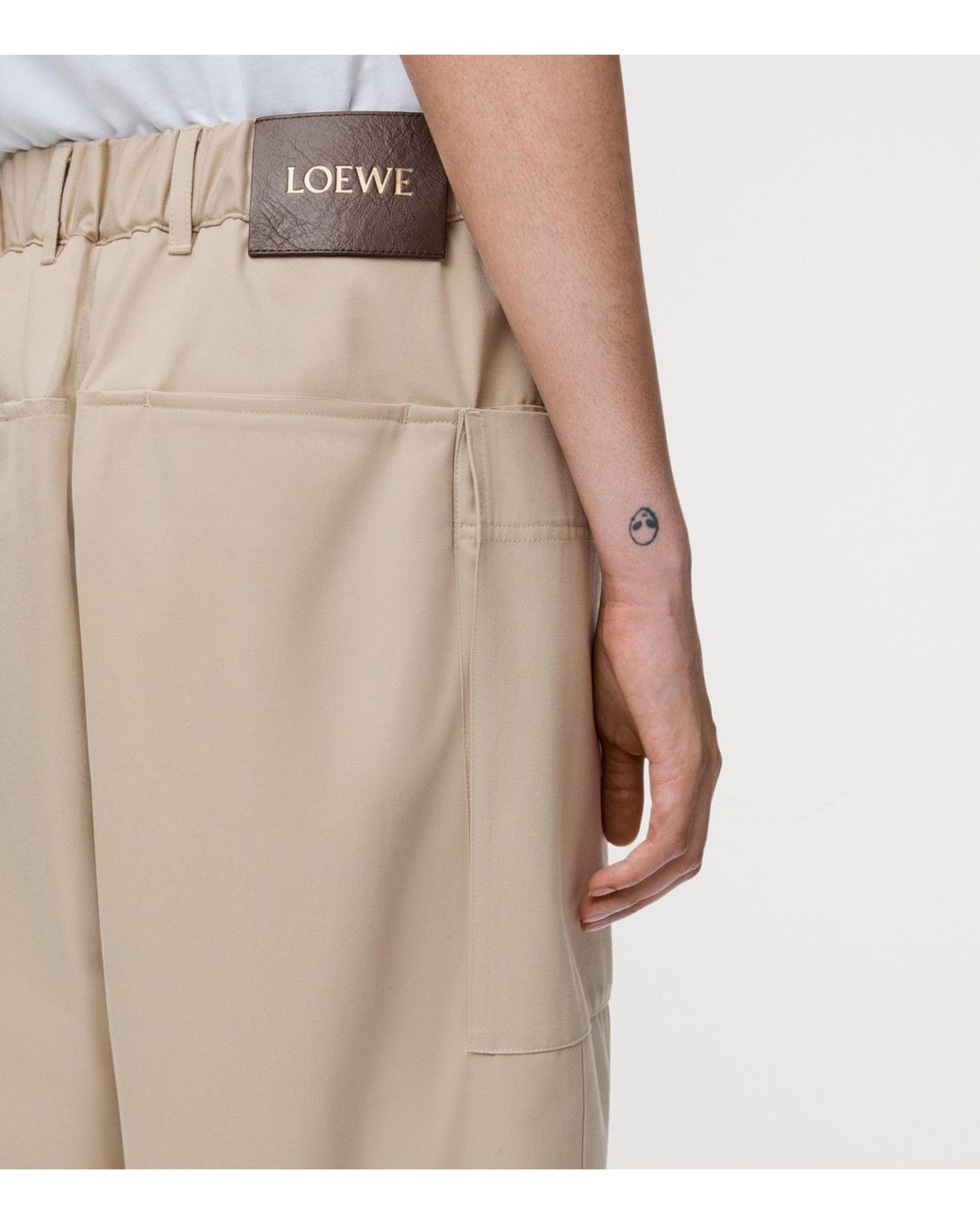 Loewe Natural Cotton-Silk Cropped Trousers