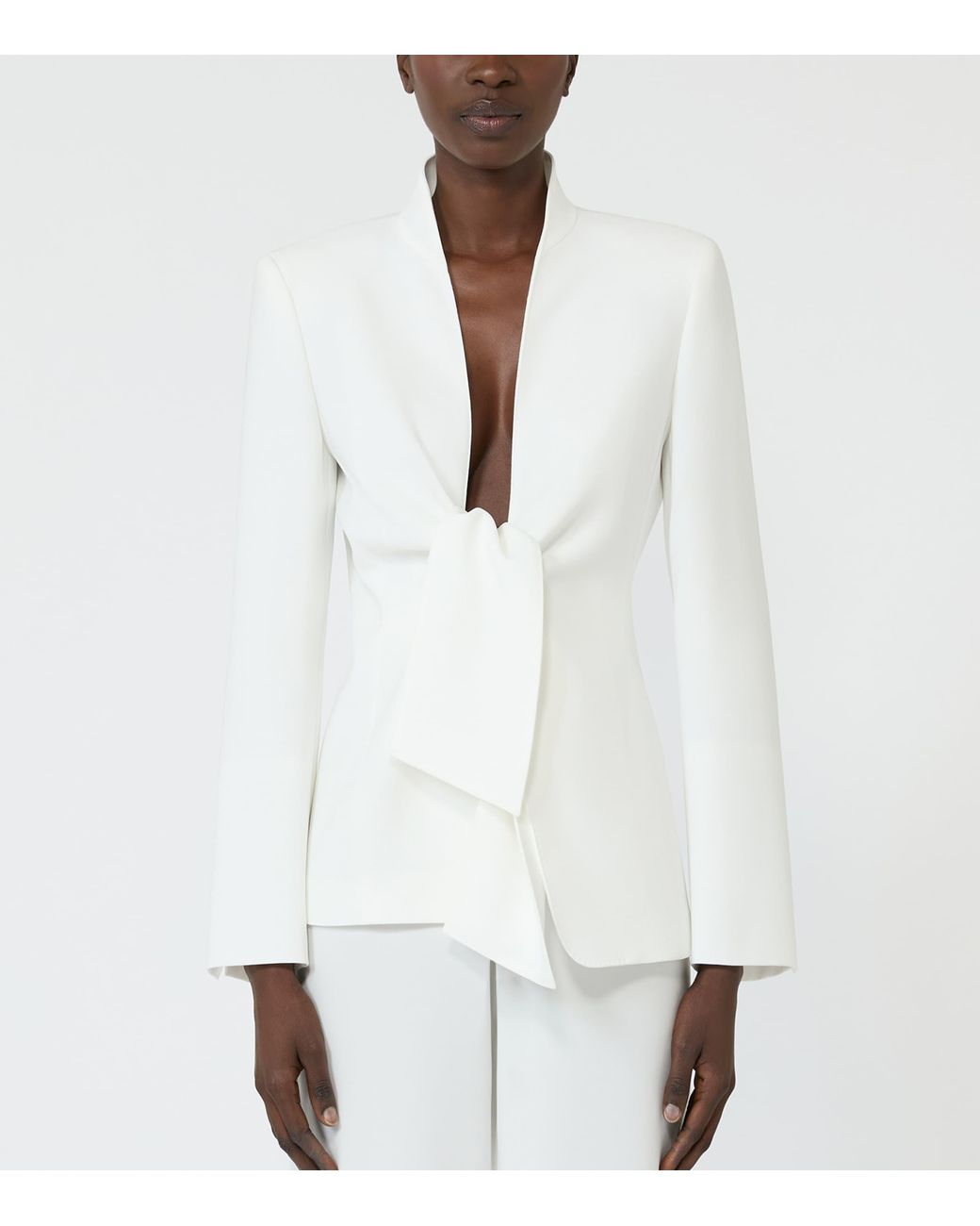 Max Mara White Sash-Tie Blazer