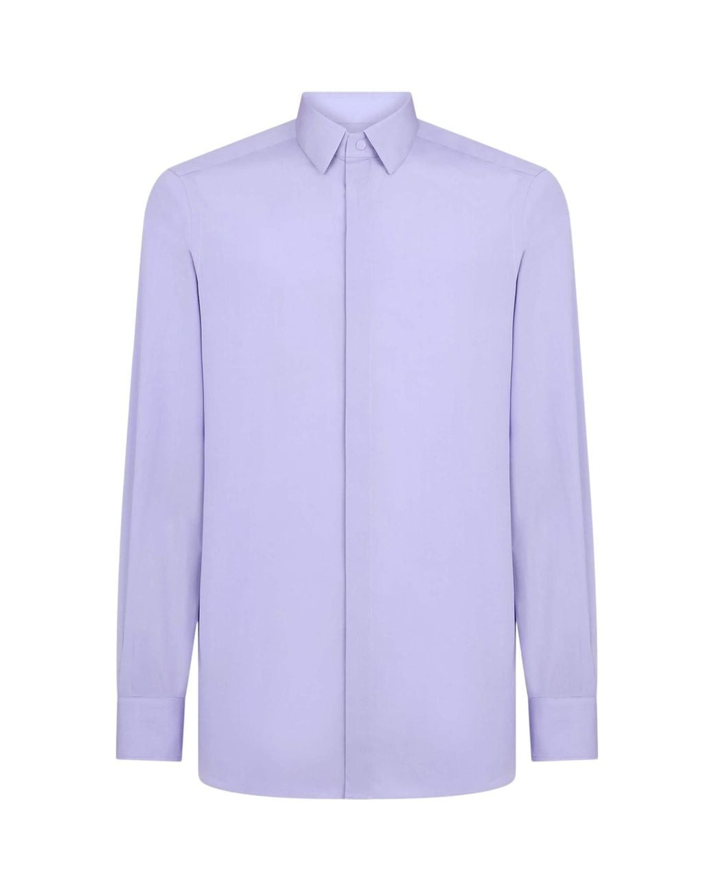 Tom Ford Purple Cotton Poplin Long-Sleeve Shirt for men