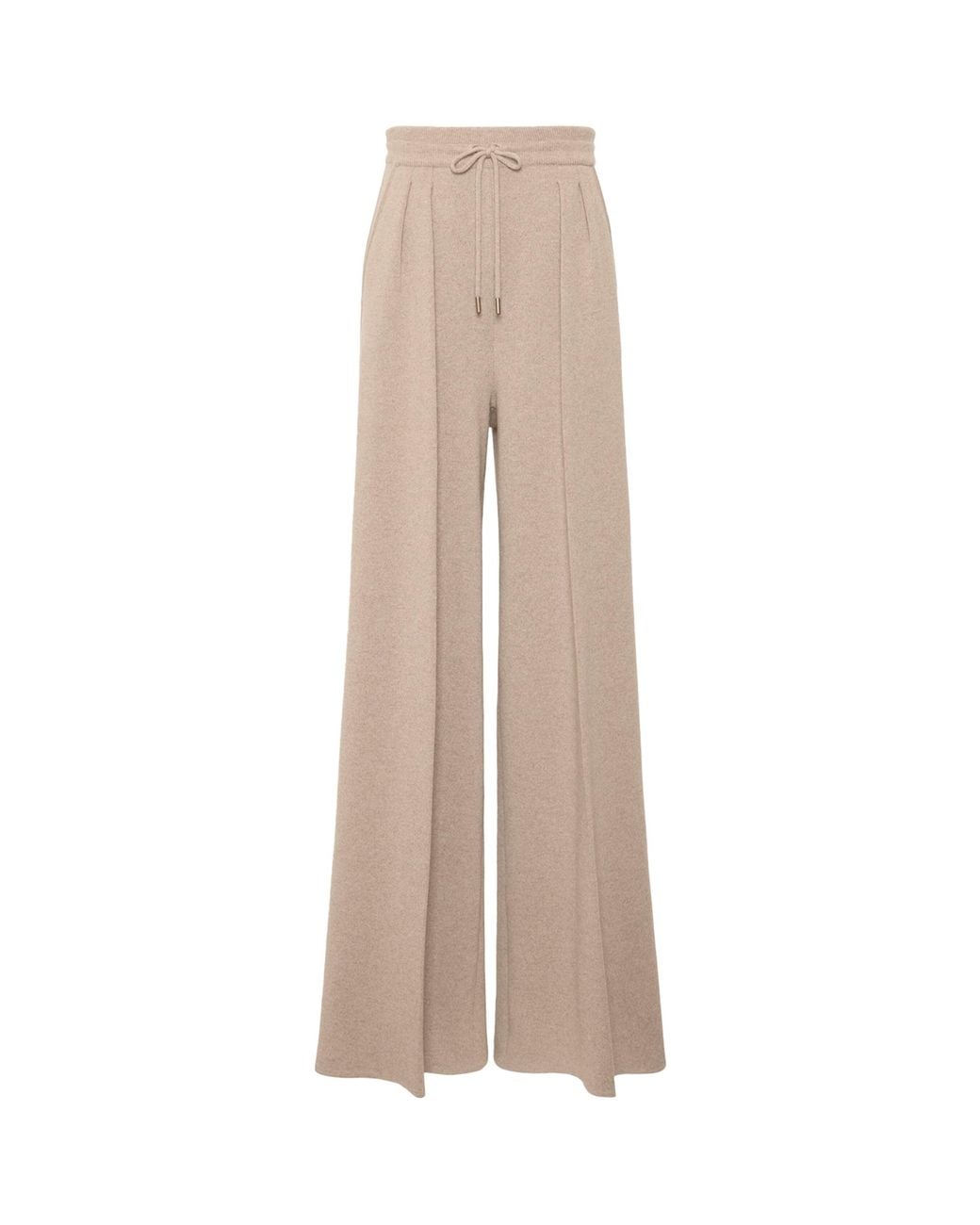 Max Mara Natural Wool-Cashmere Drawstring Trousers