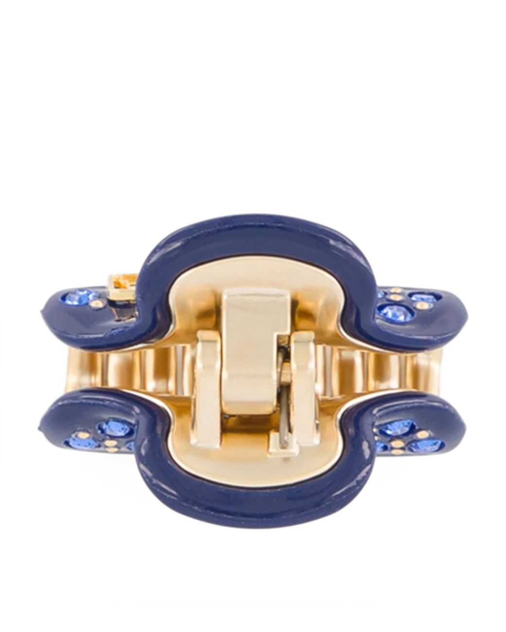 Alexandre De Paris Blue Plated Crystal-Embellished Claw Hair Clip