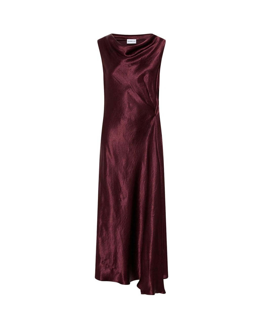 Marella Purple Satin Midi Dress
