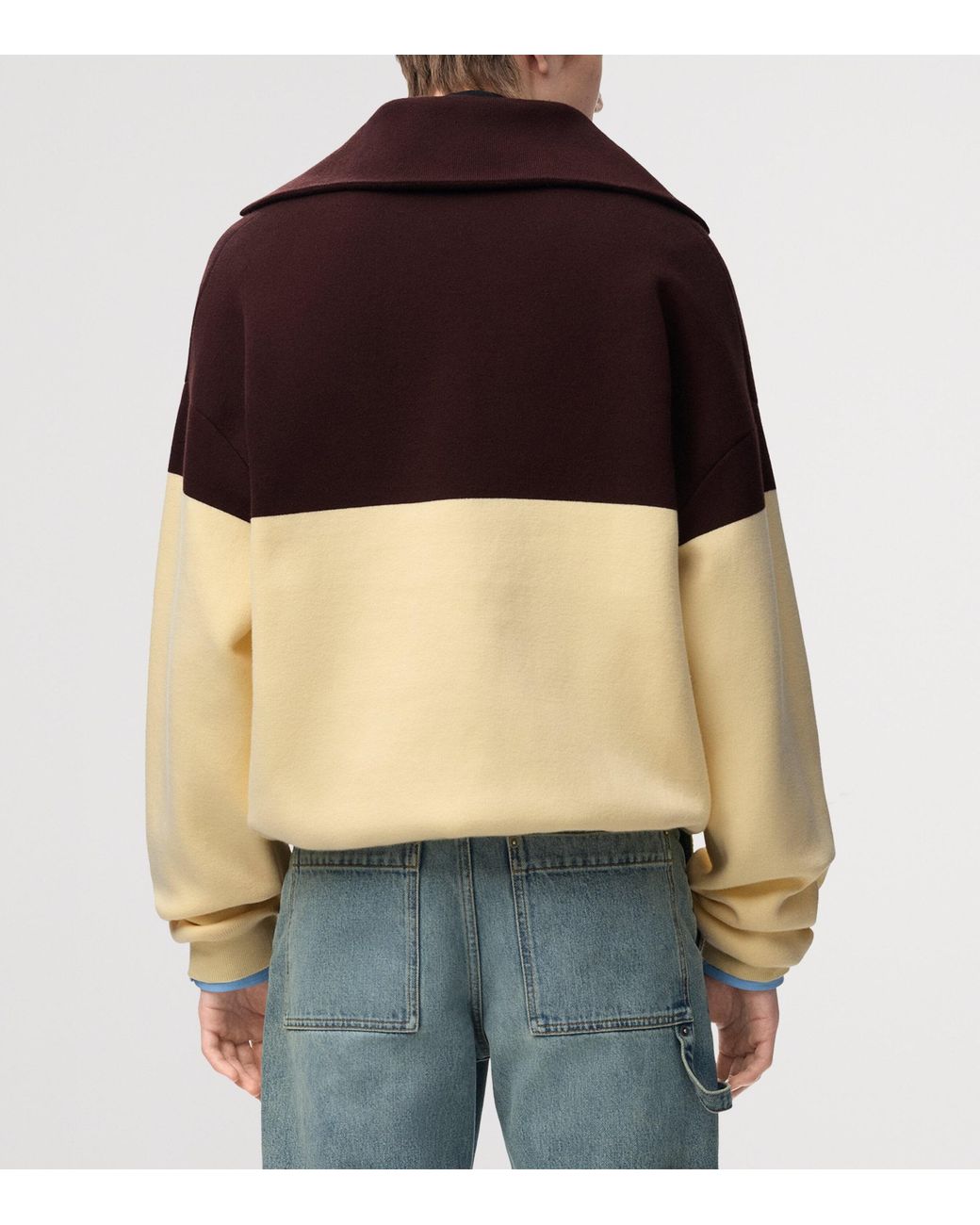 Loewe Brown Two-Tone Quarter-Zip Sweater for men