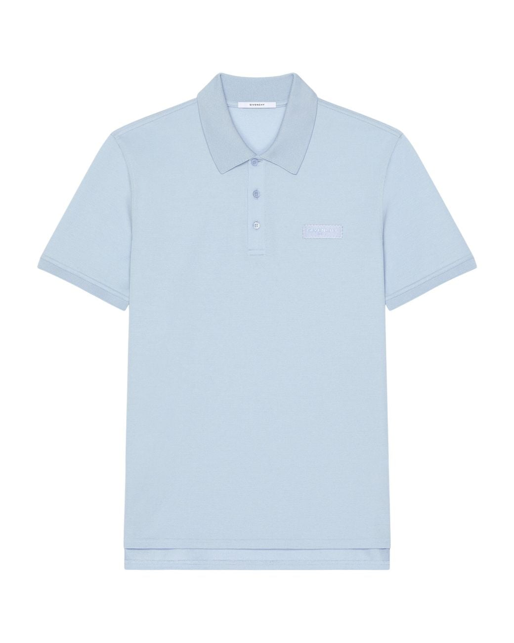 Givenchy Blue Cotton Grosgrain Logo Polo Shirt for men
