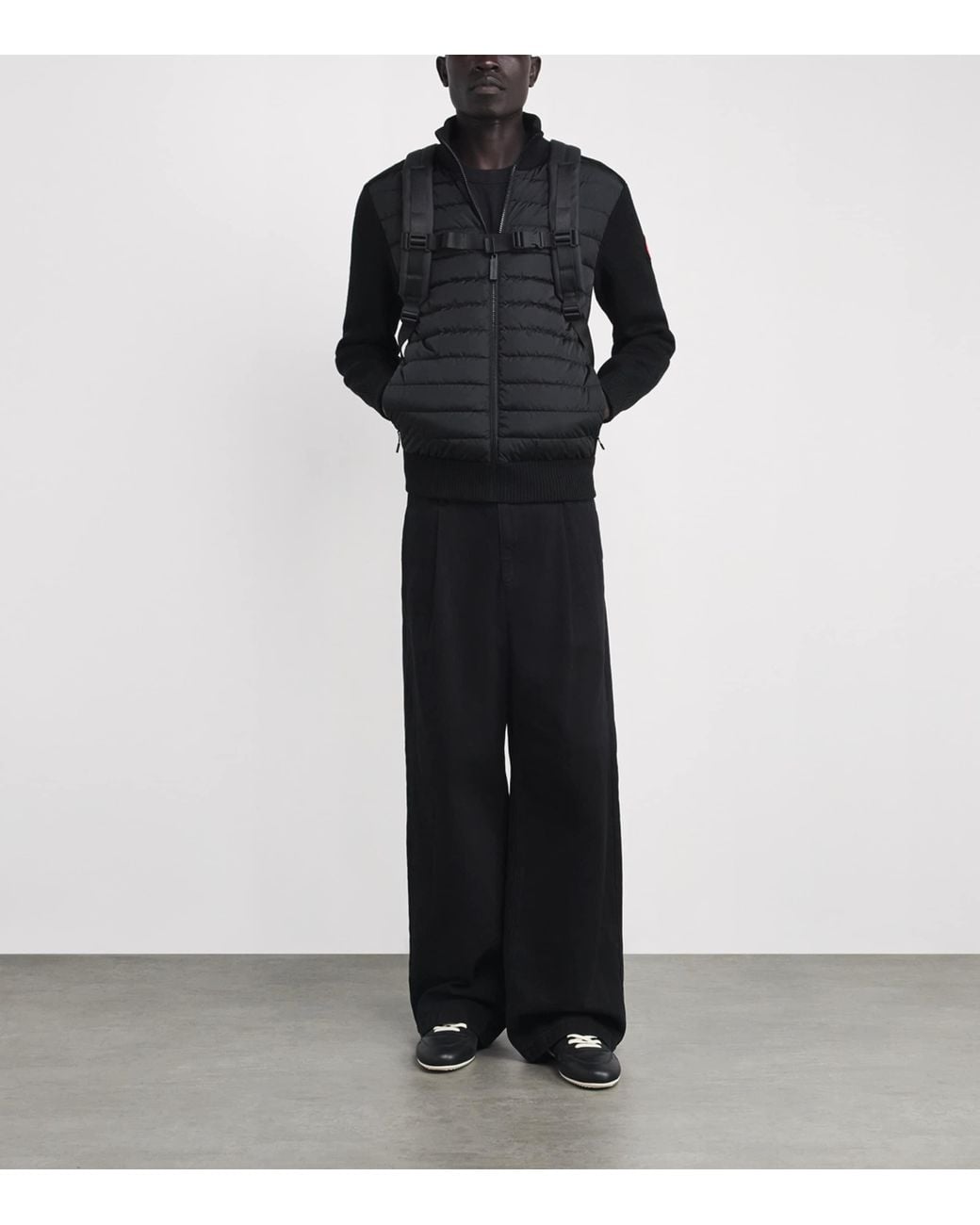 Canada Goose Black Down-Merino Wool Hybridge Puffer Jacket for men