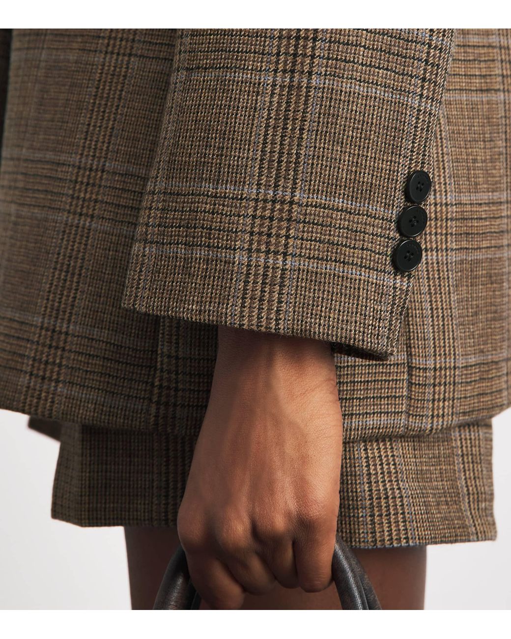 Sandro Brown Wool Check Blazer
