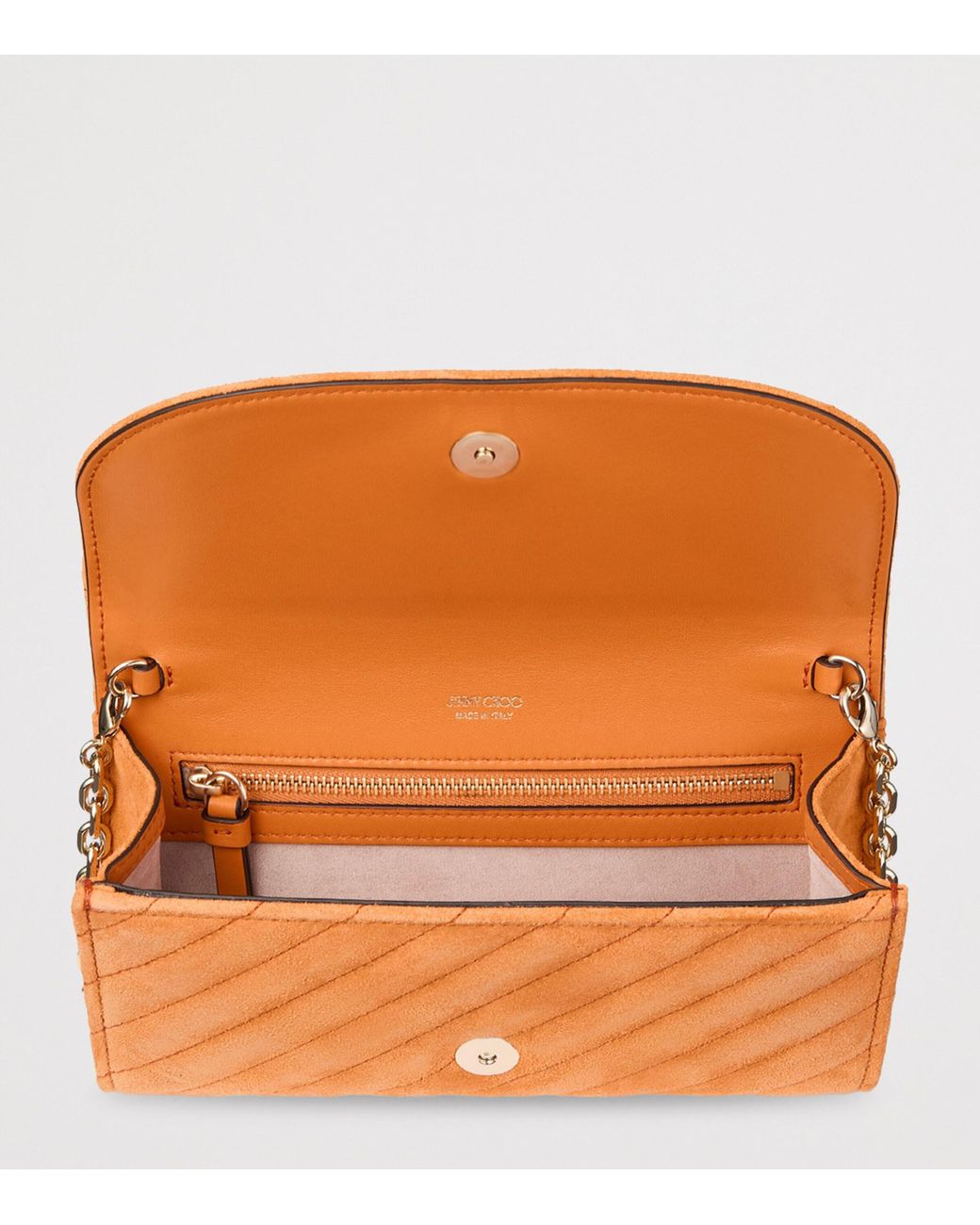 Jimmy Choo Orange Curve Leather Chain Wallet