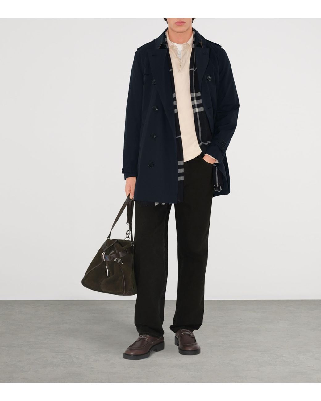 Burberry Blue Short Kensington Heritage Trench Coat for men