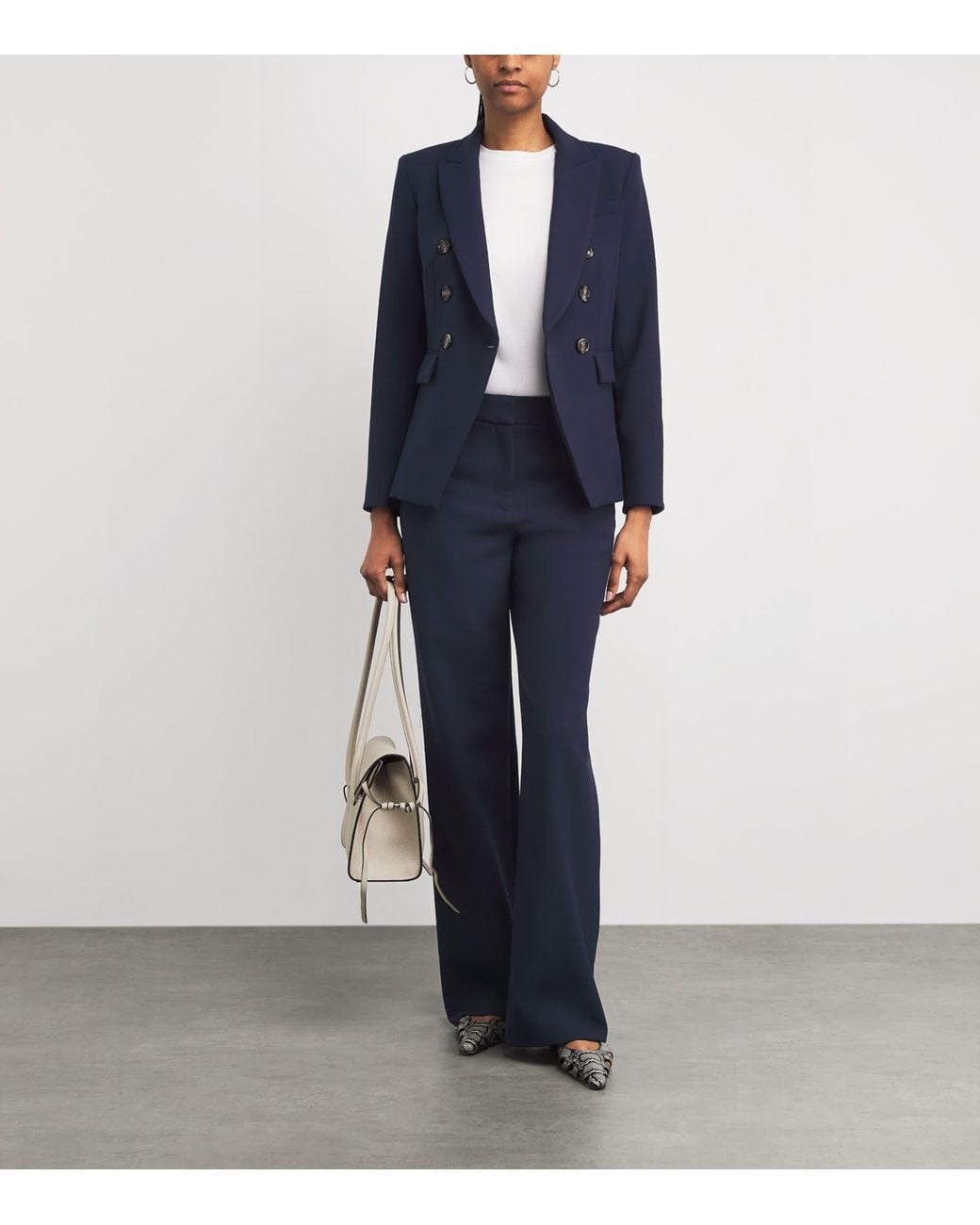 Veronica Beard Blue Tonelli Wide-Leg Trousers