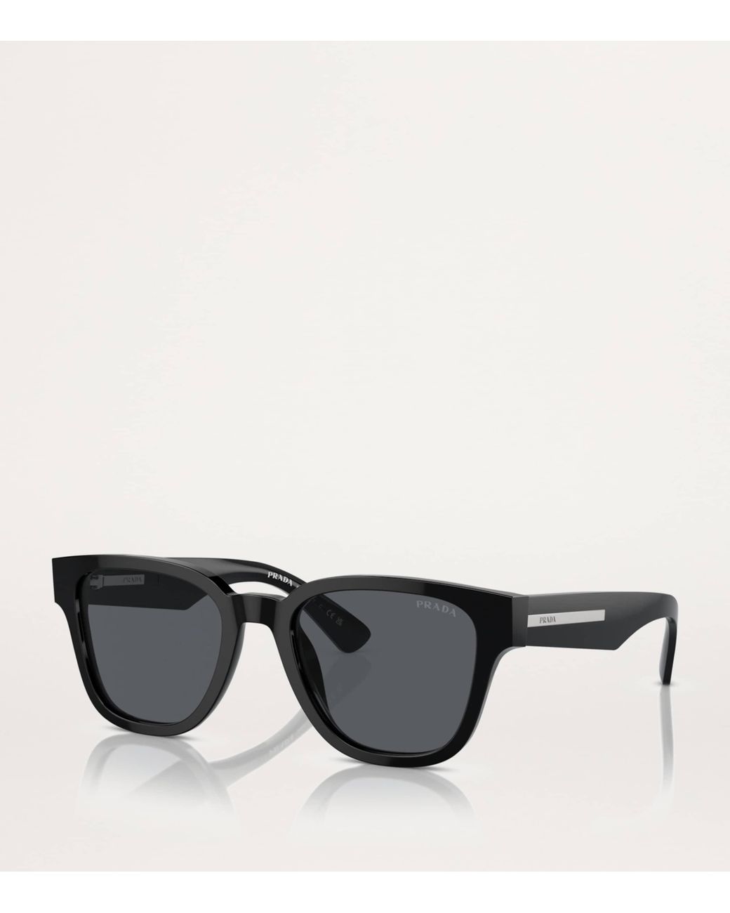 Prada Black Acetate Rectangular Sunglasses for men