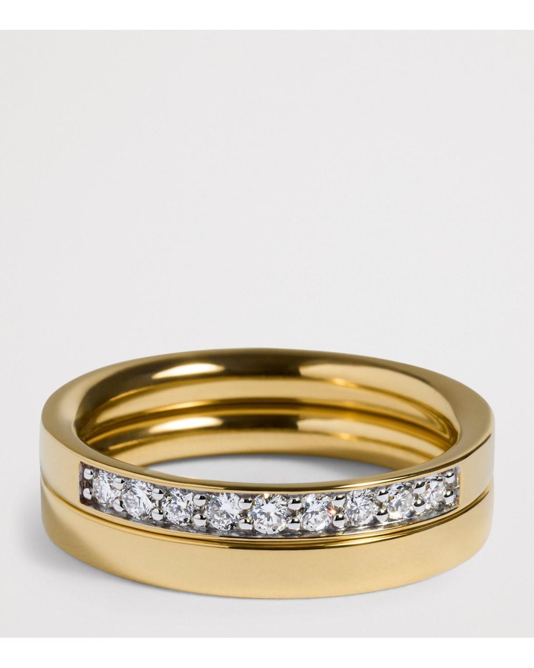 Monica Vinader Metallic Vermeil And Diamond Essential Pavé Ring