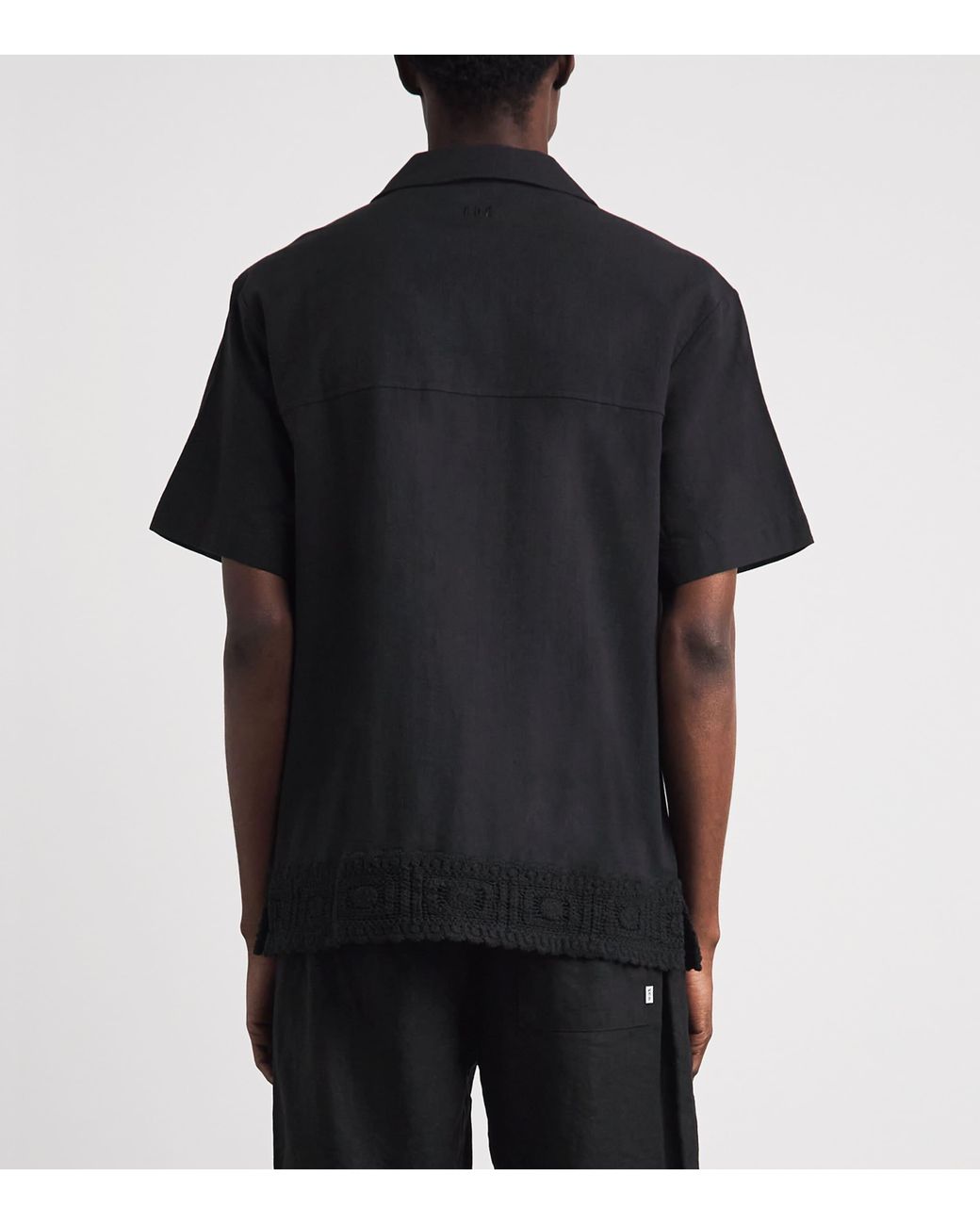CHE Black Cotton-Linen Inigo Shirt for men