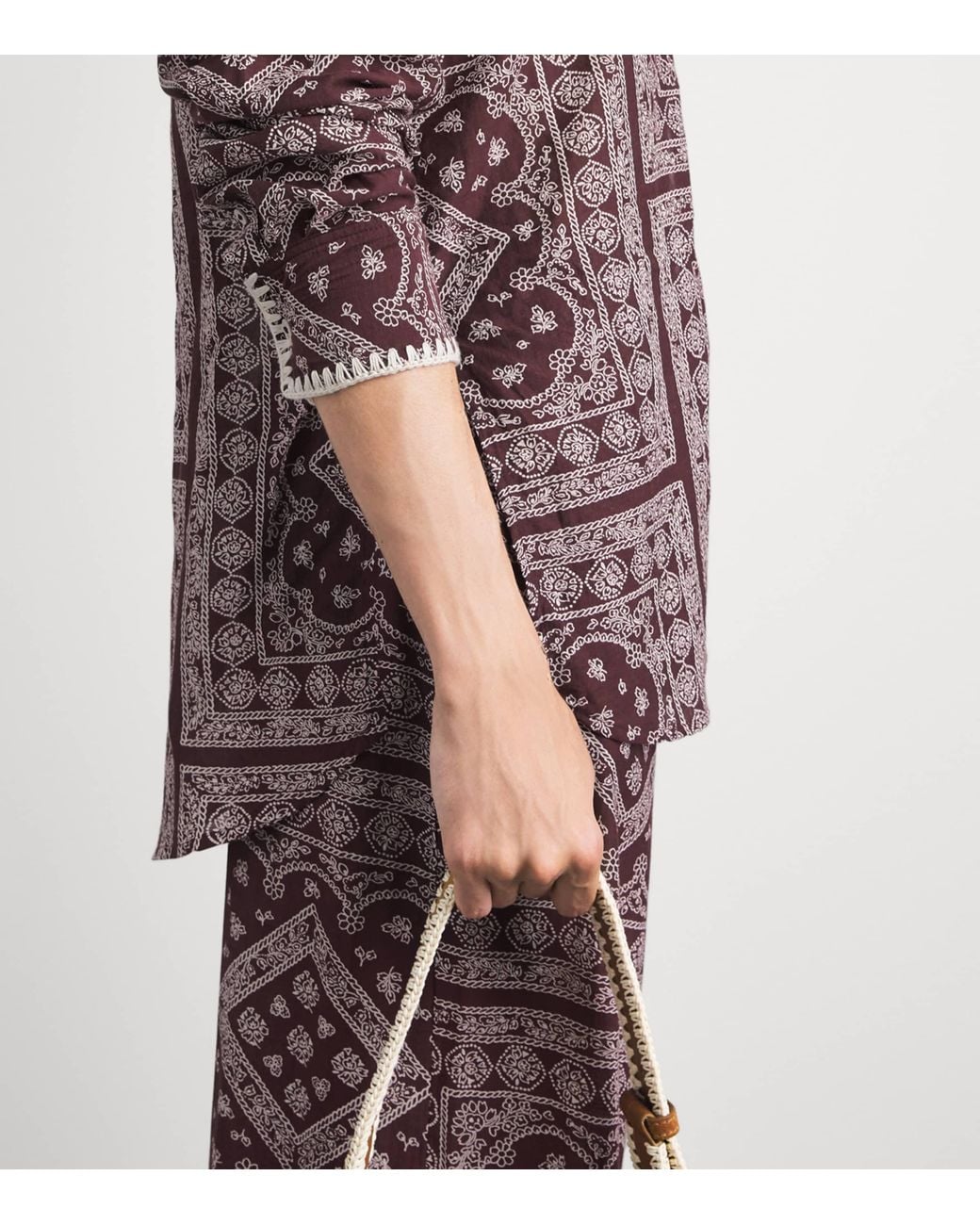 Veronica Beard Purple Paisley Print Lloyd Shirt