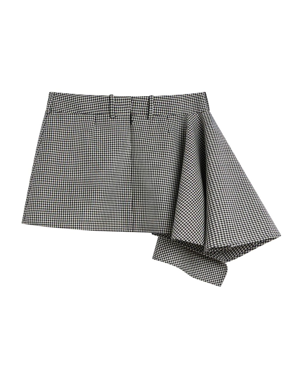 Givenchy Gray Wool Houndstooth Slashed Mini Skirt