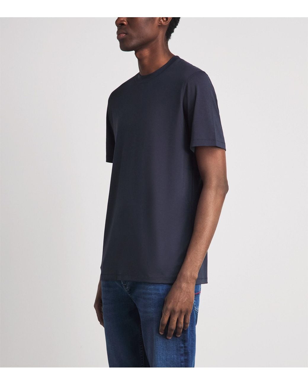 7 For All Mankind Blue Crew-Neck T-Shirt for men