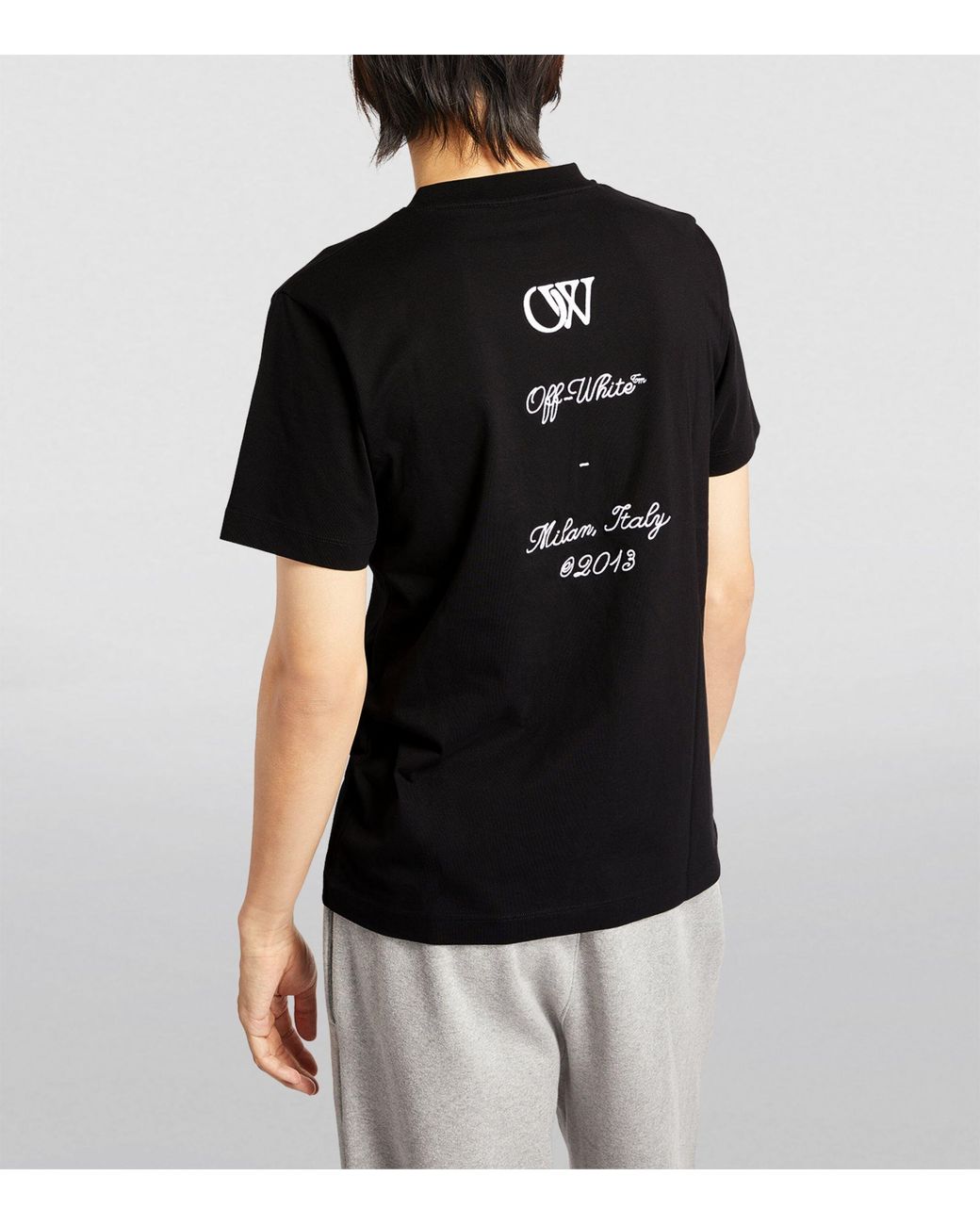 【Off-White】ロゴ刺繍 abloh 23 Tシャツ (送料関税込) Off-White Men's 23 Abloh T-Shirt in Black/White Off-White