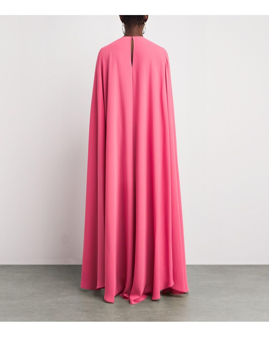 Zuhair Murad Pink Cady Embellished Cape Gown