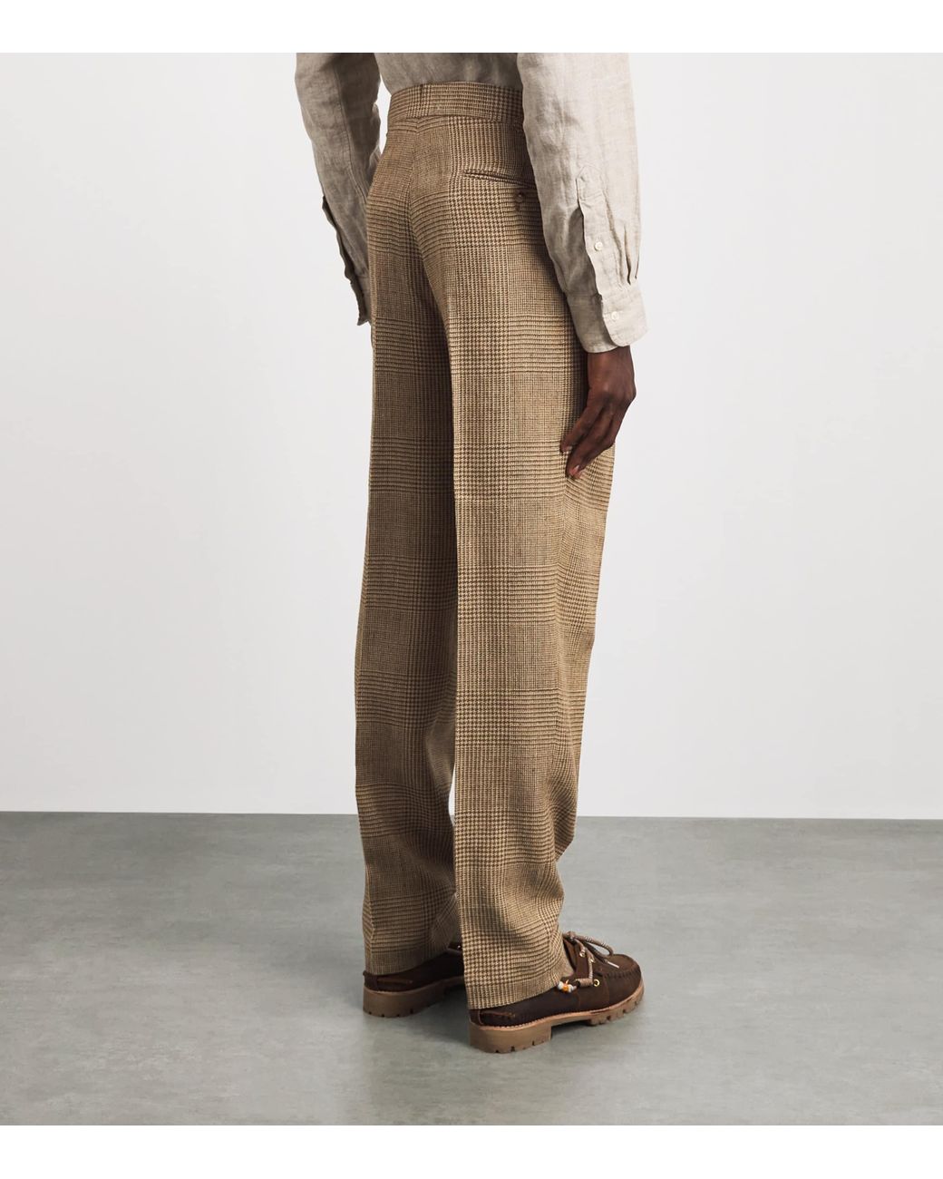 Polo Ralph Lauren Natural Silk-Blend Glen Plaid Trousers for men