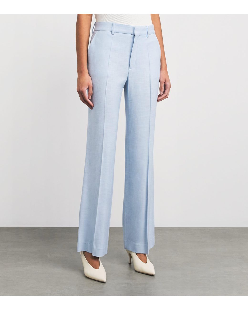 Maje Blue Pleated Tailored Trousers