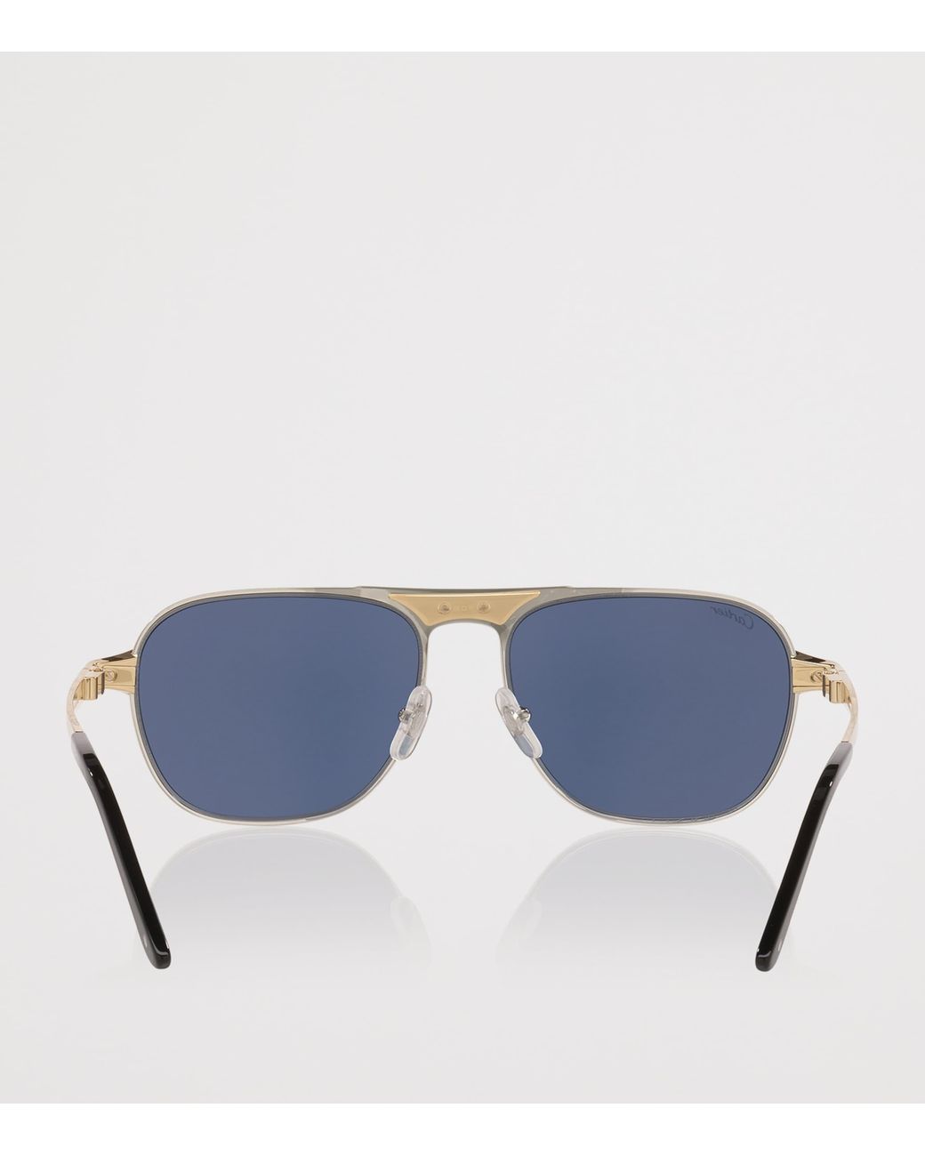Cartier Blue Rectangular Aviator Sunglasses for men