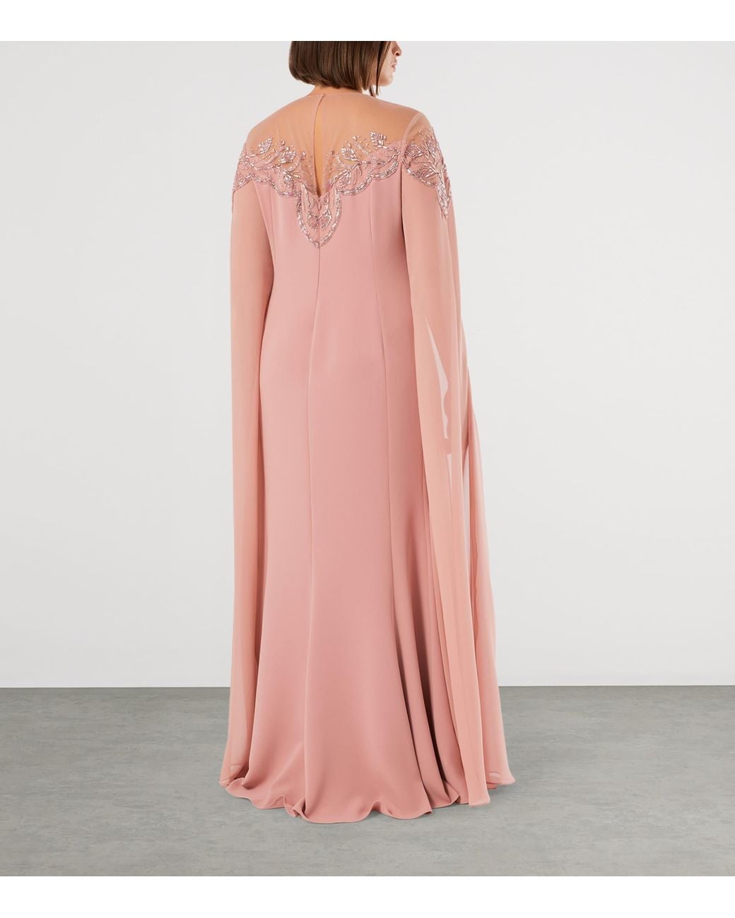 Marina Rinaldi Pink Silk Embroidered Maxi Dress