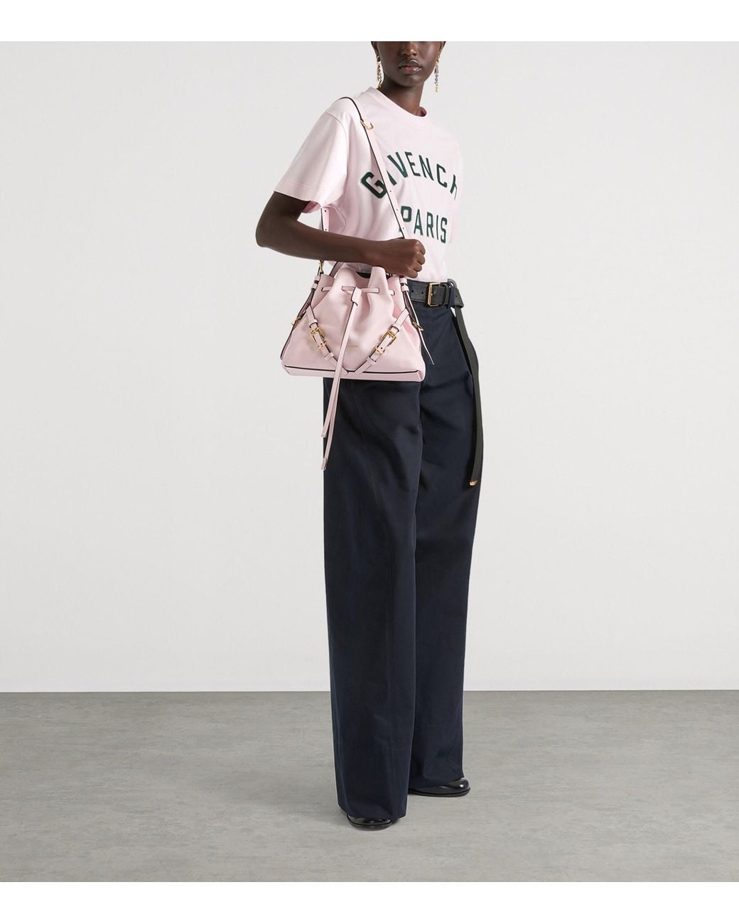 Givenchy Pink Small Leather Voyou Bucket Bag