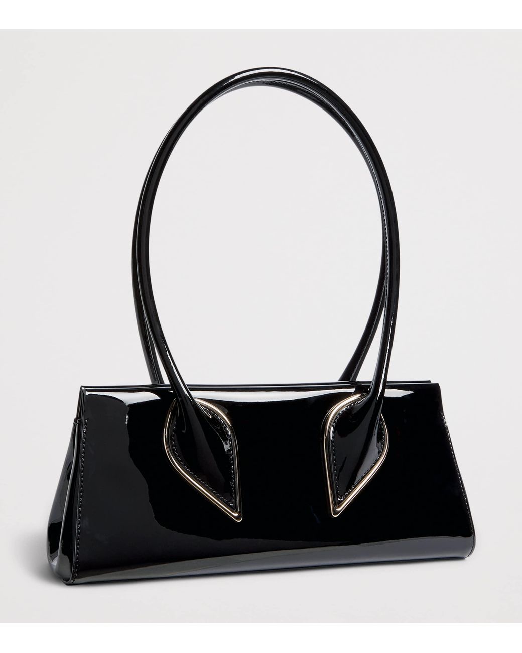 Christian Louboutin Black Venus Baguette Soft Patent Shoulder Bag