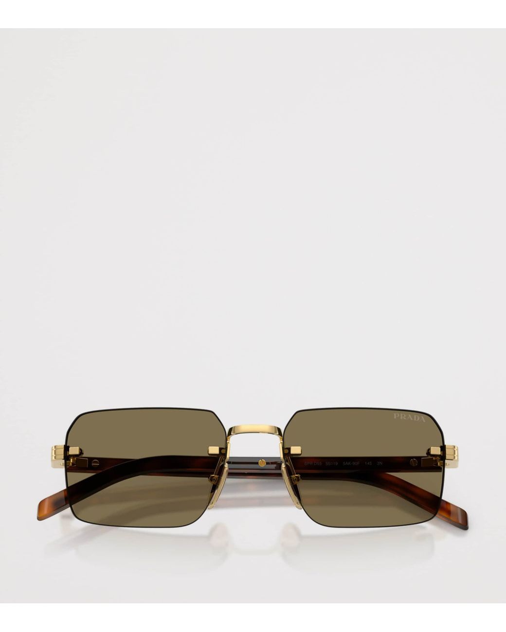 Prada Green Rimless Rectangle Sunglasses for men