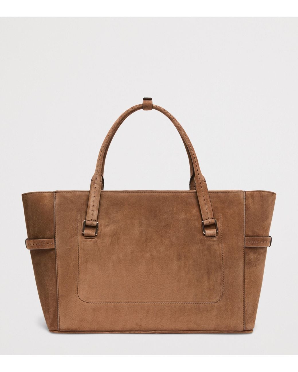 Max Mara Brown Suede Margeux Top-Handle Bag