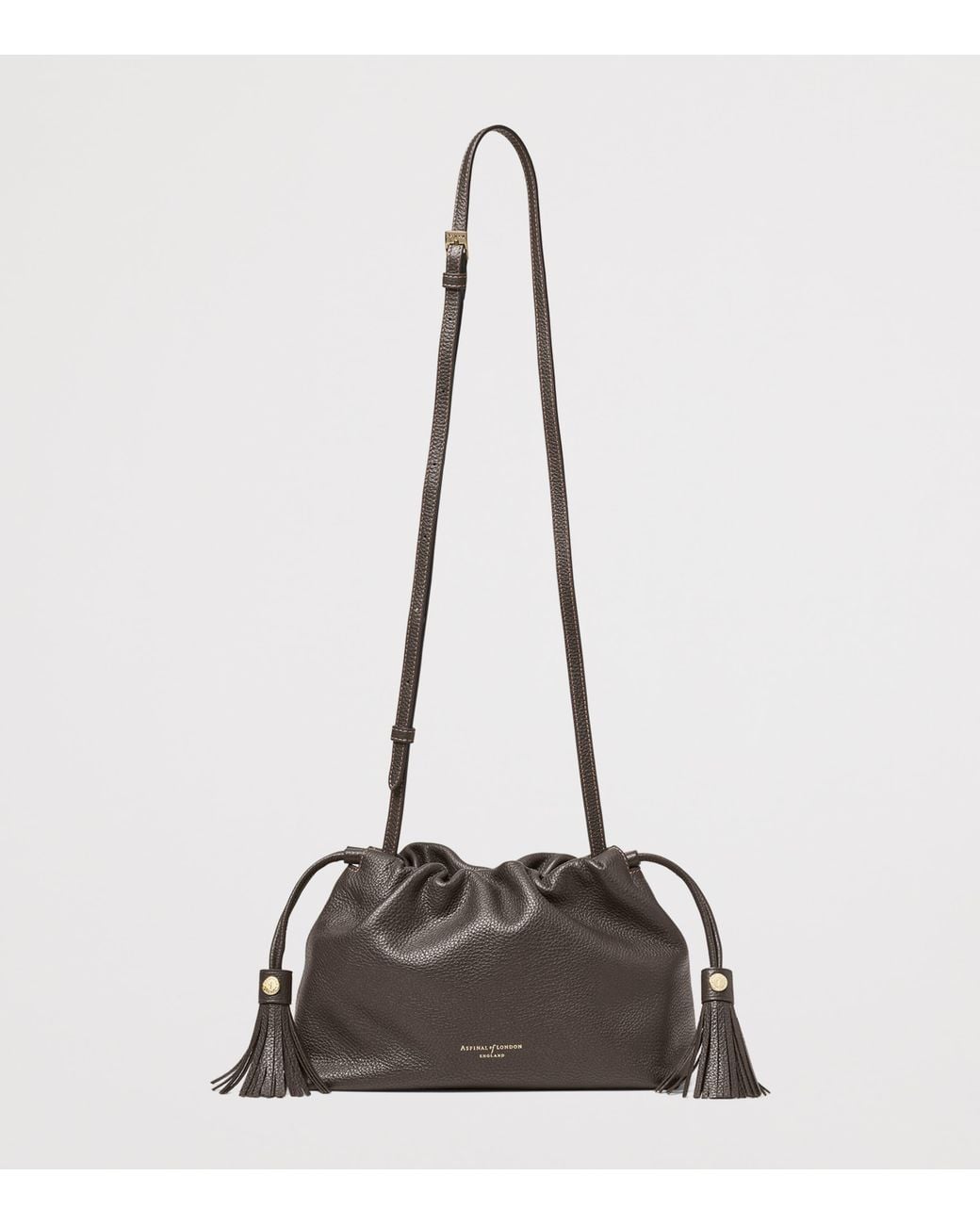 Aspinal Brown Leather East West Hudson Cross-Body Bag
