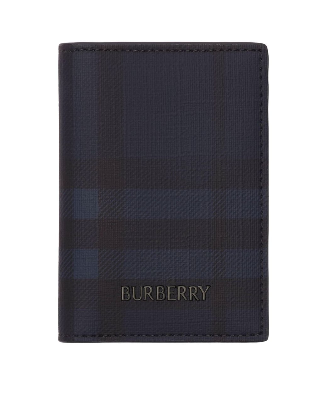 Burberry Blue City Check Folding Card Holder for men