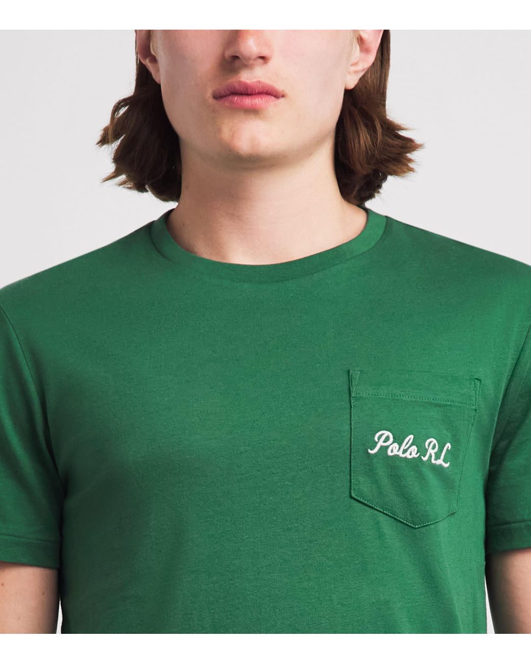 Polo Ralph Lauren Green Cotton Logo Custom Slim-Fit T-Shirt for men