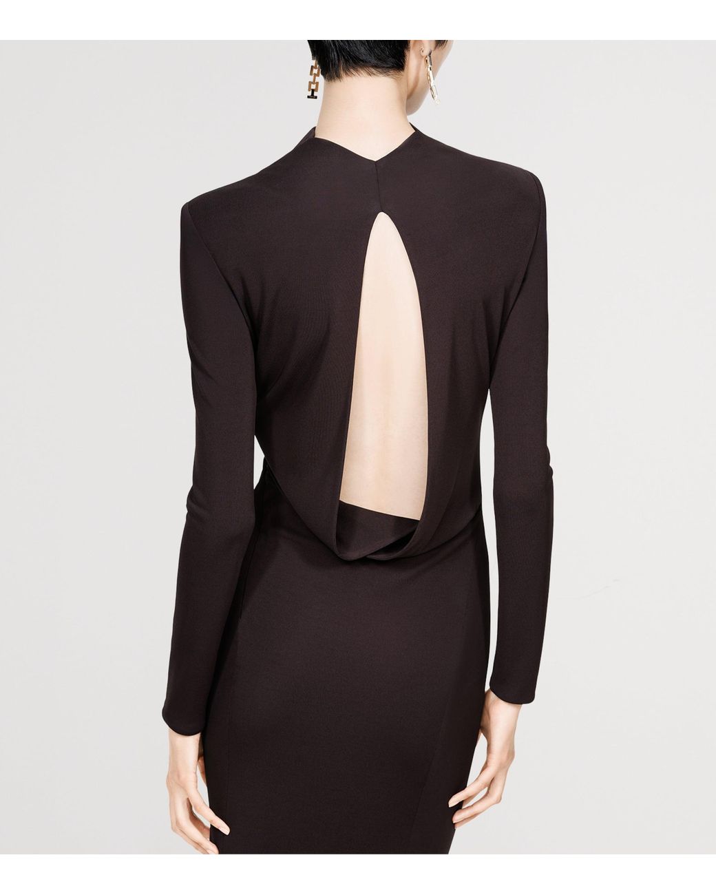 Tom Ford Purple Knitted Back Cut-Out Maxi Dress